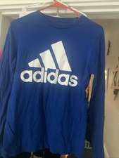 Adidas Men's Badge of Sport Graphic Long Sleeve Shirt Royal Blue Small