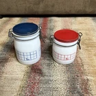 Wheaton Milk Glass Canisters Tea And Etc Jars Vintage