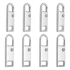 8Pcs Metal Zipper Pull Replacement for Luggage, Silver