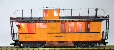 LGB 40755 DENVER & RIO GRANDE WESTERN #215 DROVER CABOOSE w/ METAL