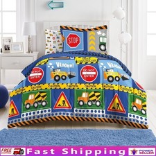 Under Construction Twin Comforter Set 5 Piece Bed in a Bag Kids Bedding New