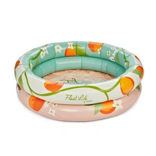 Float Life by Funboy Orange Blossom Inflatable Round 2-Ring Pool, Ages 6+