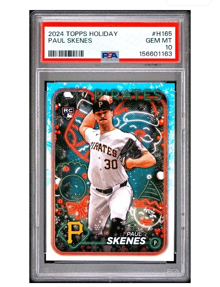 Paul Skenes RC 2024 TOPPS HOLIDAY #H165 ROOKIE PSA 10