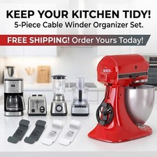 5pcs Cable Winder Organizer Cord Holder Kitchen Appliance Clip