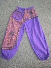 Mens Cotton Mushroom Print Chakra Embroidery Baggy Hippy Trouser Harem Pants