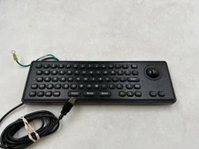 Black Industrial USB Keyboard With Mechanical Trackball Kiosk Metal Keypad