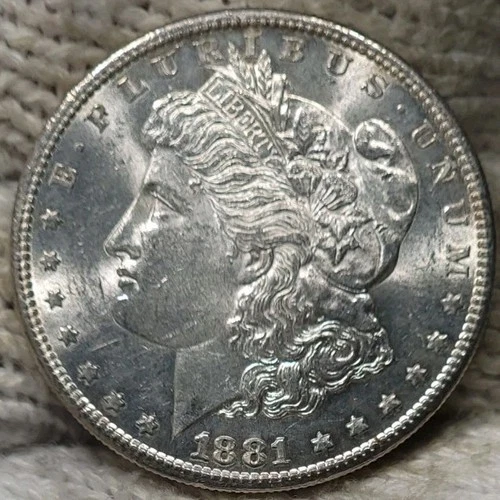 1881-s Morgan Silver Dollar Brilliant Uncirculated Slight Cameo & Mirrors Rev