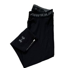 Under Armour Heat Gear Black Compression Pants Leggings Cropped Boys Youth Large