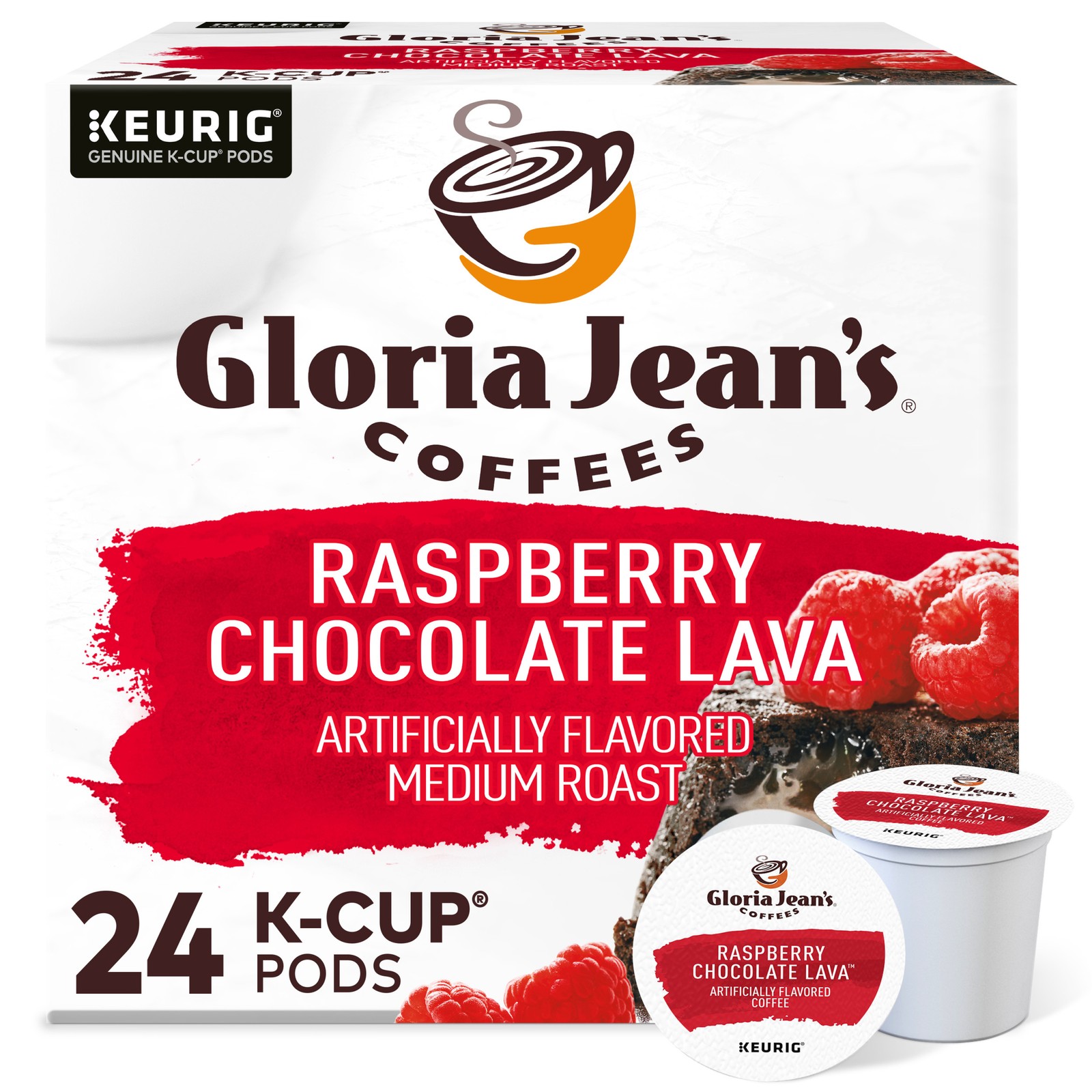 Gloria Jean's Raspberry Chocolate Lava Coffee, Keurig K-Cup 