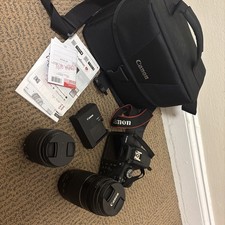 Canon EOS Rebel T7 24.1MP Digital Camera - Black (Kit with 18-55mm and 75-300mm