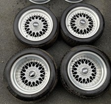 RARE GENUINE SET OF 15” BBS RS ALLOYS 4x100 BMW E30 GOLF MK2 ASTRA RIEGER KOENIG