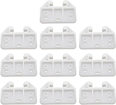 Set of 10 White Plastic Drawer Guides, Sturdy Rear Drawer Replacement Brackets w