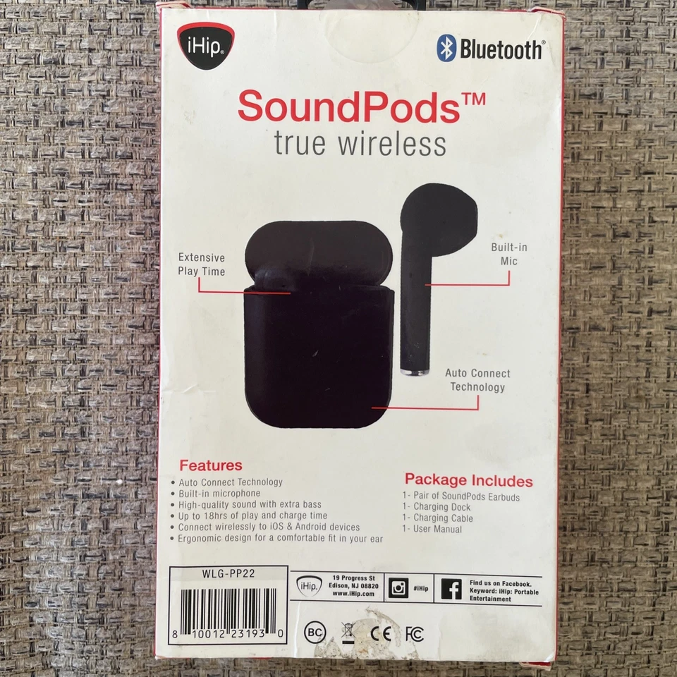 Auriculares y estuche inalámbricos verdaderos iHip SoundPODS (WLG-PP22) Foto 2 de 4