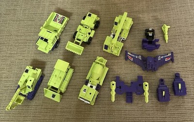 VINTAGE 1980'S HASBRO G1 TRANSFORMERS CONSTRUCTICON DEVASTATOR Lot & Parts