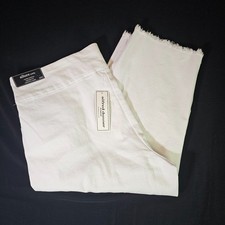 Alfred Dunner Allure Capri Pants Size 20W White Frayed Hem Plus Summer Vacation