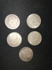 Lot Of 5 Morgan Silver Dollars - 90% Silver