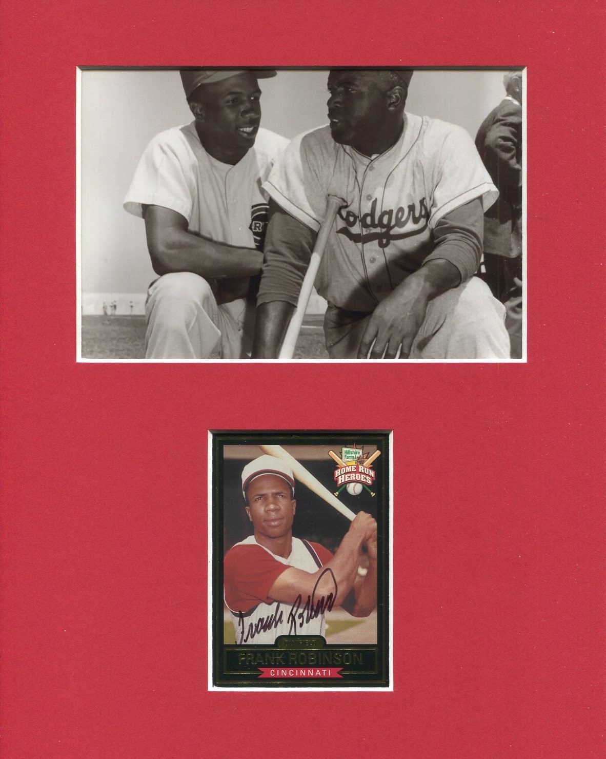 Frank Robinson Autographed Signed Cincinnati Reds Photo Display W/ Jackie Robinson 