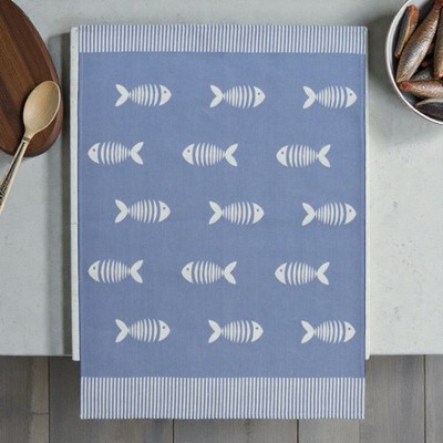 SANDER Geschirrtuch OMEGA  Baumwolle Jacquard 50x70 Fische maritim Farbwahl