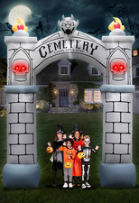 10FT Halloween Inflatables Haunted Cemetery Archway, Halloween Inflatable Outdoo