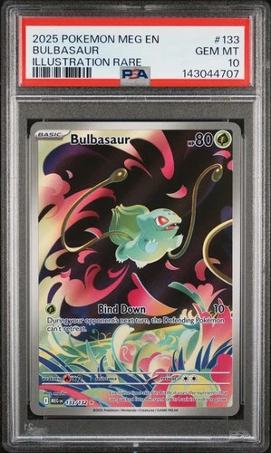 2025 POKEMON MEG EN-MEGA EVOLUTION ILLUSTRATION RARE #133 BULBASAUR PSA 10