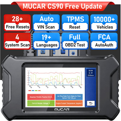 MUCAR CS90 ABS/SRS/Engine/Transmission System Full Scan OBD2 Scanner 28+Services