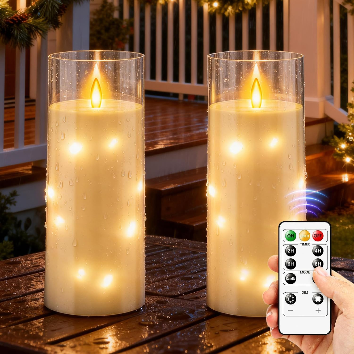 2 Candele LED Giganti per Matrimoni ed Eventi - Esterno Impermeabile