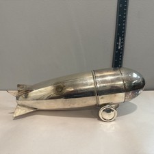 Vintage Art Deco Silver Zeppelin Cocktail Shaker