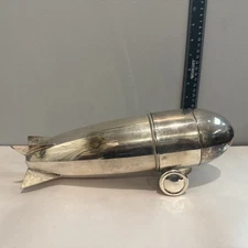 Vintage Art Deco Silver Zeppelin Cocktail Shaker