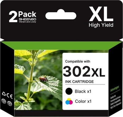 HP 302XL kompatible Tintenpatronen Schwarz & Farbe 2er Pack hohe Reichweite