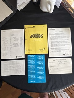 WILLIAMS JOUST 1982 DRAWING SET EXTRAS COIN OP ARCADE