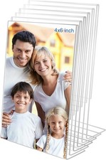 4X6 Acrylic Picture Frames, Set of 6 Clear Acrylic Frameless Transparent Frame G