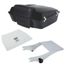 Chopped Trunk Backrest 2 Up Mount Rack Base Plate for Harley Touring 1997 2008