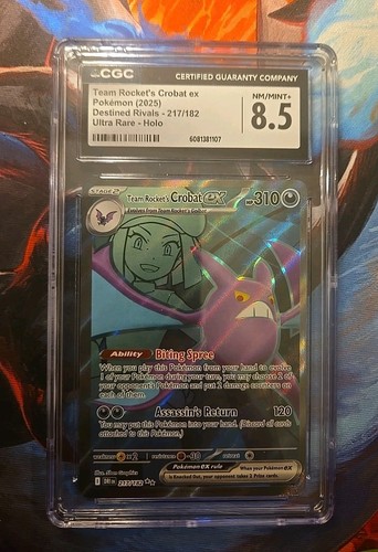 Team Rocket's Crobat ex 217/182 Sv10: Destined Rivals CGC 8.5 NM/Mint + Pokémon  - Picture 1 of 2