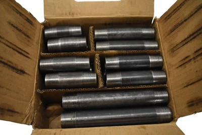 Everflow SCH 40 Steel Nipples Tote Kit Black Assorted Pipe Fittings