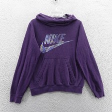Nike Funnel Neck Pullover Hoodie Sweatshirt Purple Womens Medium Athletic
