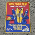 Vintage 1988 Monroe Shocks & Struts Metal Advertising Sign BC Hart Gas Oil
