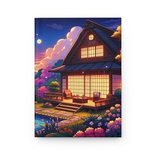 Japanese Countryside Hardcover Journal - Lo-Fi Aesthetic - Sakura and Sunset