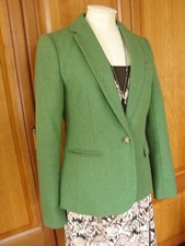 Used Hobbs Size 10 Pea Green, Blake Jacket, 100% Made With Moon Factory Wool