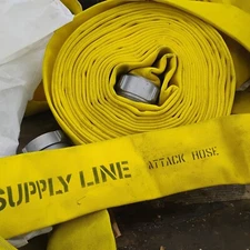 🔥5"JAFLINE Attack Fire Hose, Double Jacket, 125ft Hose W/ action Coupling.NHPA