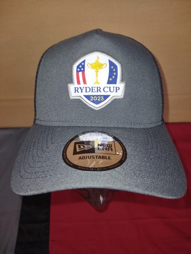 2023 New Era Gray/Blk Ryder Cup Marco Simone Trucker Snap Back Golf Hat Cap Mesh