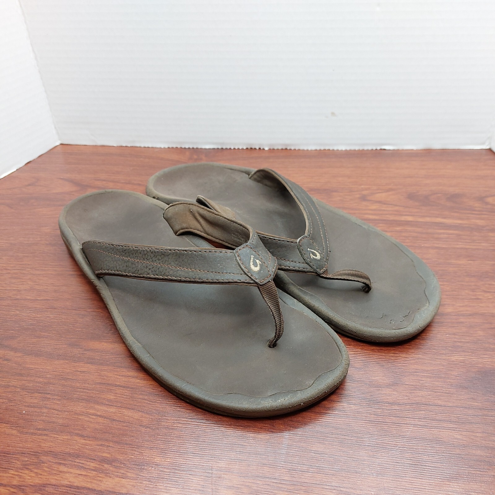 Olukai Ohana Womens Brown Flip Flops Hawaiian Slip On Sandals Size 11 | eBay