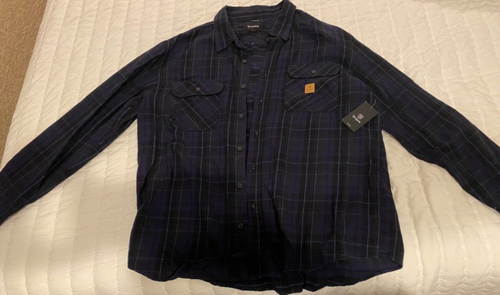 Brixton Bowery Flannel Shirt - Blue/Purple Mens - Size XL - New With Tags - Picture 2 of 5