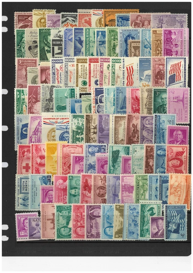 USA Selection of 200 Different Commemorative Stamps In Glassine Bag All Mint  - image 2 of 2