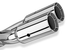 Borla Universal Polished Tip Dual Round Intercooled Inlet 2 12in. Outlet 3in Borla Universal Polished Tip Dual Round Intercooled Inlet 2 12in. Outlet 3in