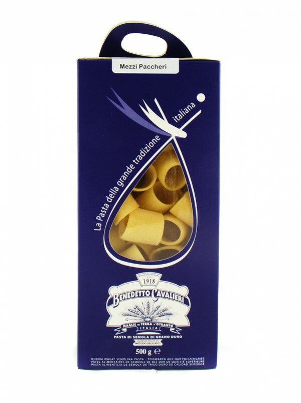 PASTA BENEDETTO CAVALIERI -MEZZI PACCHERI- 4 pieces of 500gr (2Kg) ARTISAN PASTA