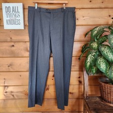 Joseph  Feiss Gray Wrinkle Resistant Classic Fit Wool Blend Dress Pant 38 X 32"