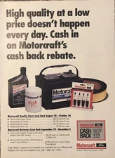 PRINT AD 1993 Ford Motorcraft Auto Parts High Quality Low Price Cash Back Rebate