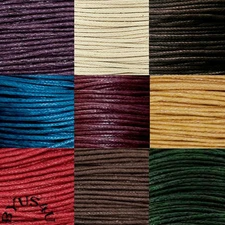 WAXED COTTON CORD 1mm CHOOSE COLOR BEADING JEWELRY MAKING CRAFTS ONE METER