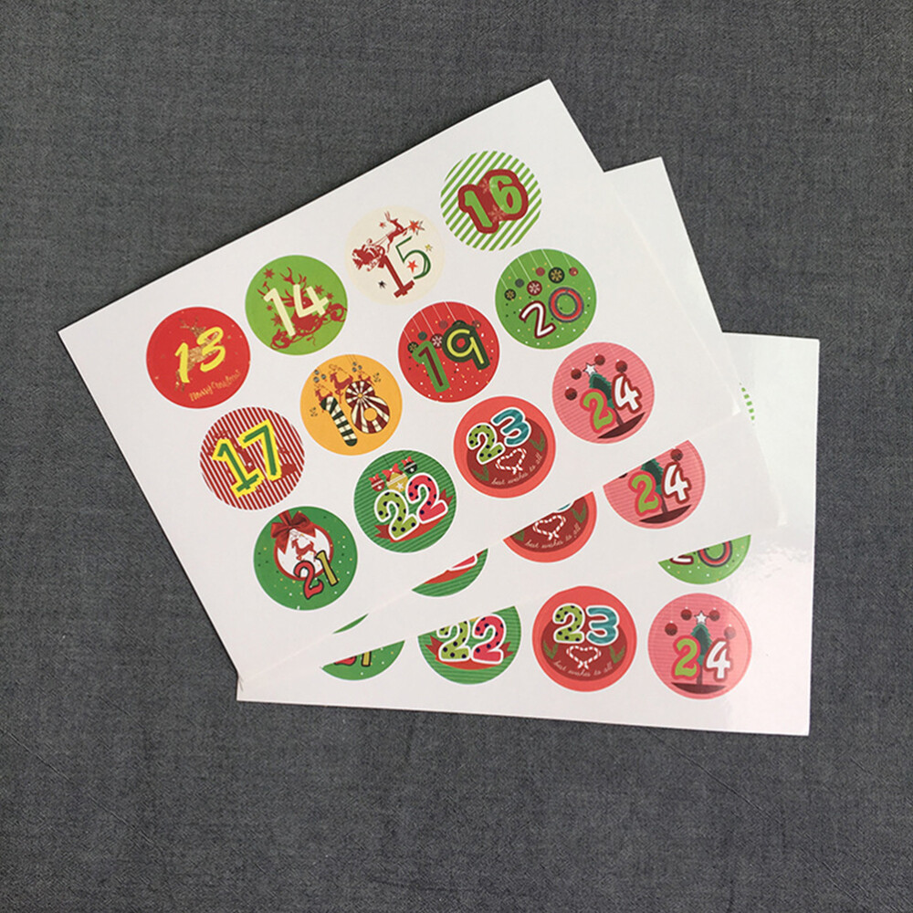480 PCS Christmas Stickers Numbers Santas Festive Atmosphere Cake Bread Bag