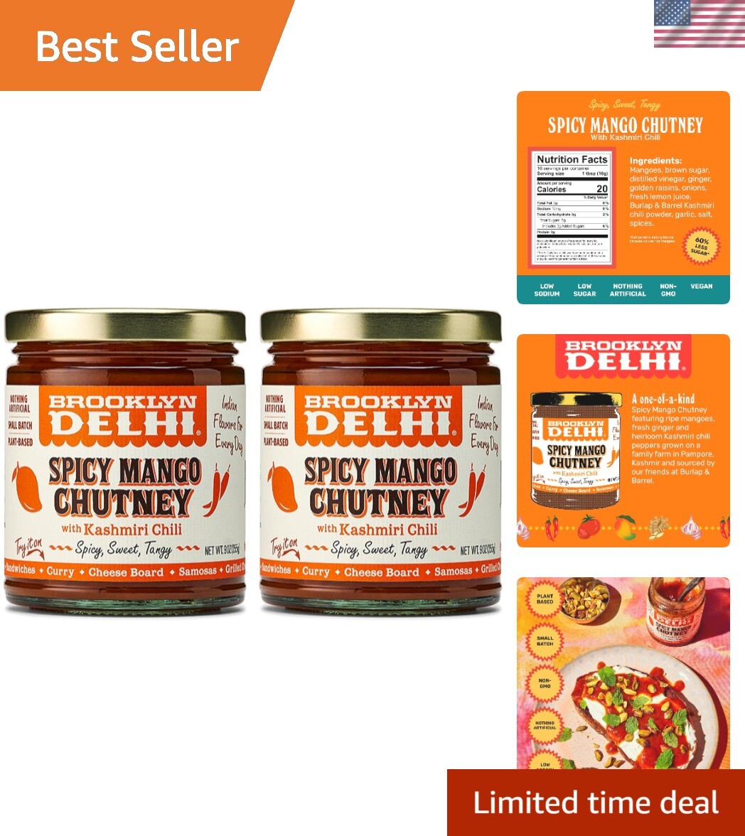 Versátil chutney de mango picante - tarro de 9 oz perfecto para adobos y salsas